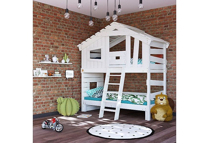 bibex Hochbett ALPIN CHALET Hochbett, Kinderbett, Etagenbett - Creme-Beige günstig online kaufen