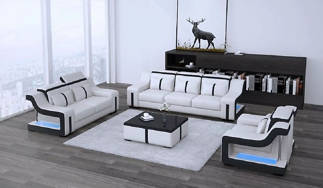 JVmoebel Sofa Sofagarnitur Couch Polster Sofa 3+2+2 Set Design Leder, Made günstig online kaufen