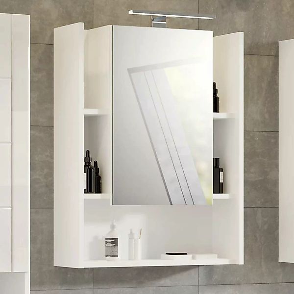 Weißer Bad Spiegelschrank 60 cm breit auch mit Beleuchtung günstig online kaufen