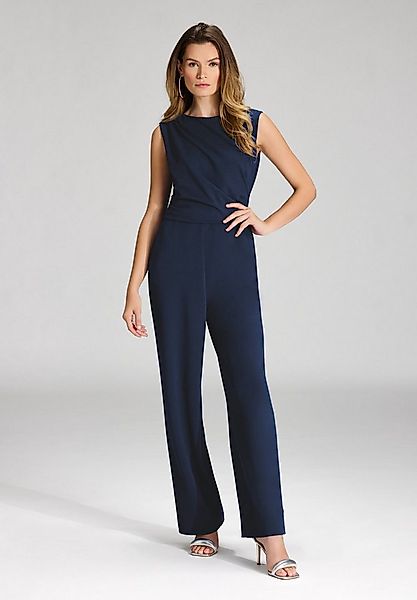SWING Jumpsuit - Jumpsuit aus Crepe Jersey mit Drapierung Oberteil in figur günstig online kaufen