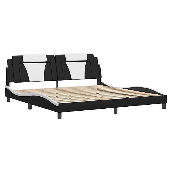 vidaXL Bettgestell Viana mit LED ohne Matratze Schwarz und Weiß 200x200 cm günstig online kaufen