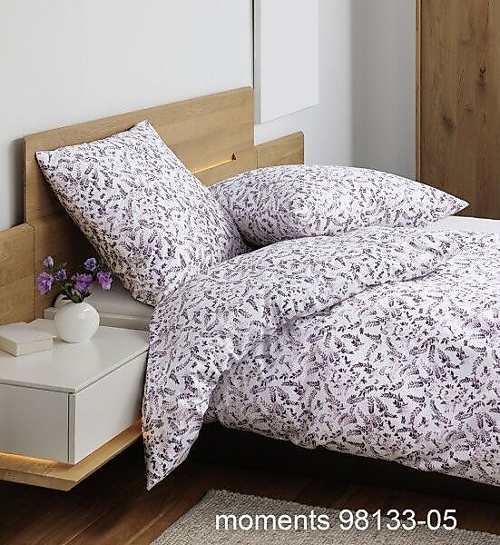 Janine Janine Mako-Satin Bettwäsche moments 98133 beere Größe:  155x220 cm günstig online kaufen