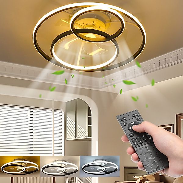 oyajia Deckenleuchte 50W Leise Deckenventilator 6 günstig online kaufen