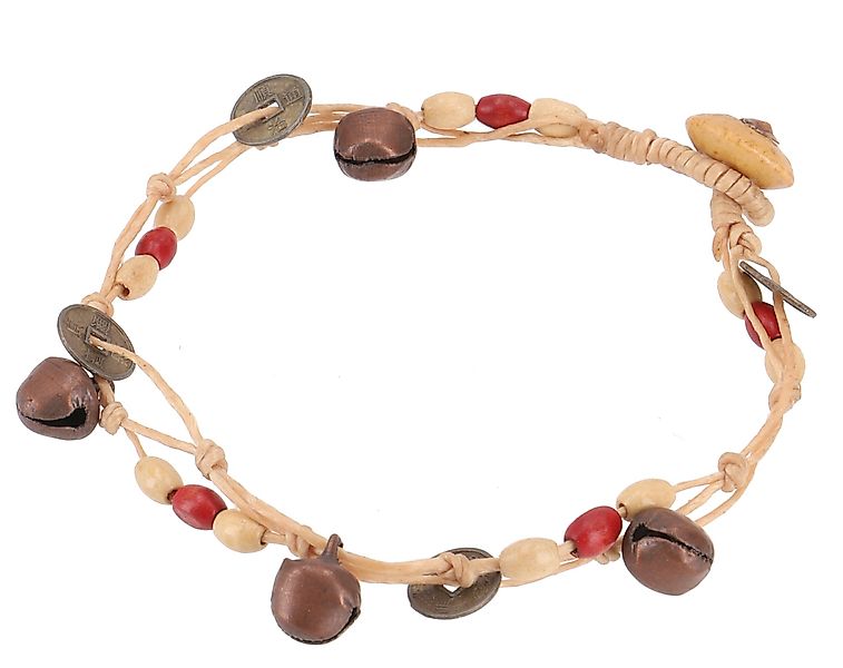 Guru-Shop Fußkette Fußkette Makramee mit Glöckchen, günstig online kaufen