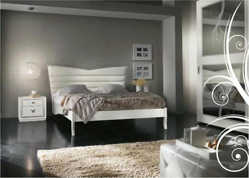 JVmoebel Bett, Luxus Bett Holz Betten Bettrahmen Weiß Doppel Bettgestell Be günstig online kaufen