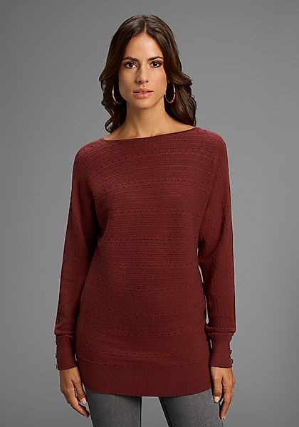 Laura Scott Fledermauspullover mit dezentem Zopfstrickmuster günstig online kaufen