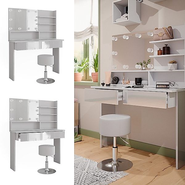 Vicco Schminktisch Azur, Weiß/Weiß Hochglanz, 120 günstig online kaufen