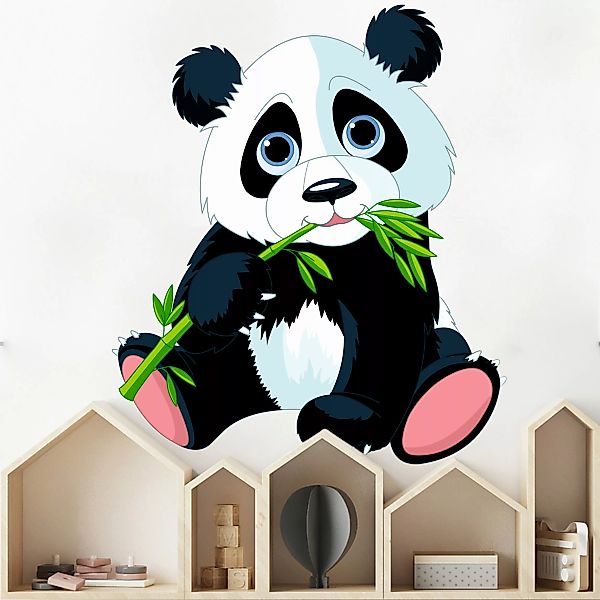 Wandtattoo Naschender Panda günstig online kaufen