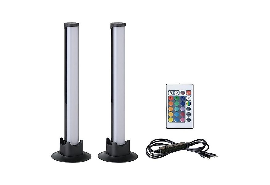 EGLO LED Tischleuchte 2er Set GAMER LIGHT, Schwarz, Weiß, Kunststoff, Dimmf günstig online kaufen