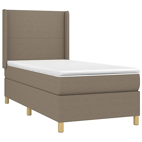 vidaXL Boxspringbett mit Matratze & LED Taupe 90x200 cm Stoff 3138689 günstig online kaufen