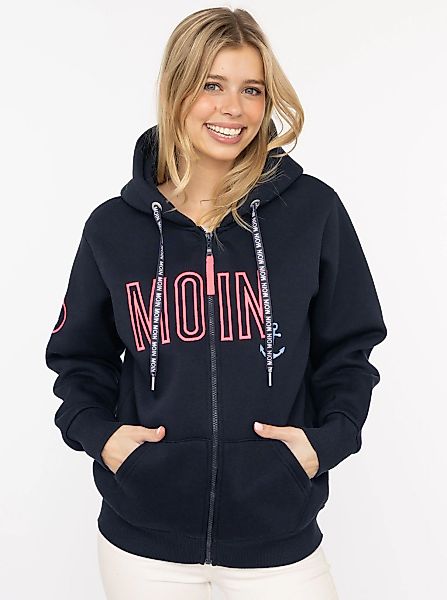 Zwillingsherz Kapuzensweatjacke ""Maritim"", mit gesticktem MOIN und Anker günstig online kaufen