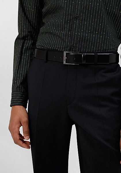 HUGO Ledergürtel "Garney" mit polierten Metalldetails und dezenter BOSS Log günstig online kaufen