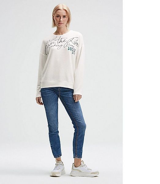 SOCCX Rundhalspullover,Flauschpullover mit Wording Print günstig online kaufen