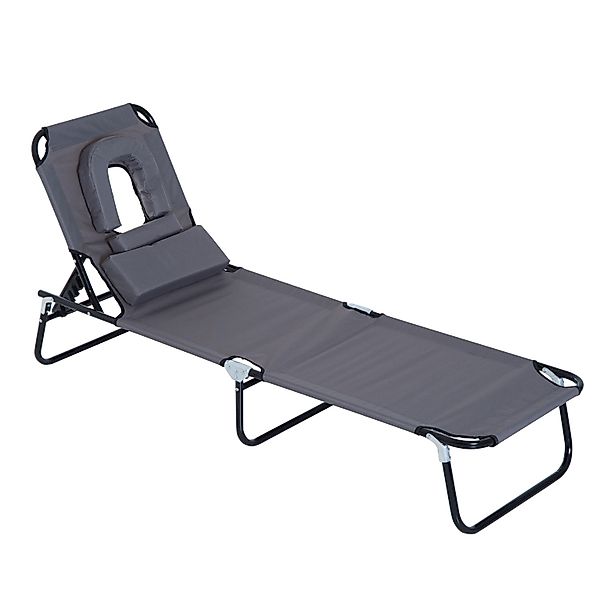Outsunny Sonnenliege Gartenliege Dreibeinliege Relaxliege mit Lesefenster & günstig online kaufen