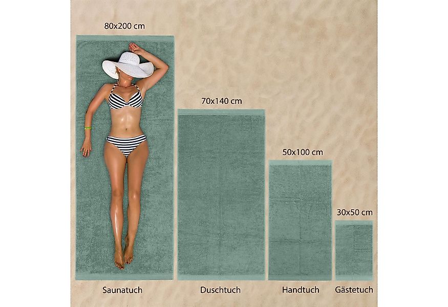 Hausfelder Handtücher Premium Duschtuch 2er Set (Hellgrün, 2 Duschtücher 70 günstig online kaufen