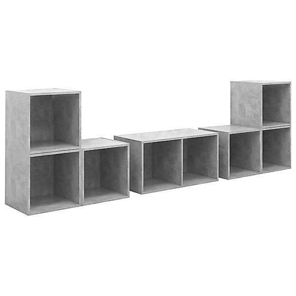 vidaXL 6-Tlg TV-Schrank-Set Betongrau Holzwerkstoff 3080055 günstig online kaufen