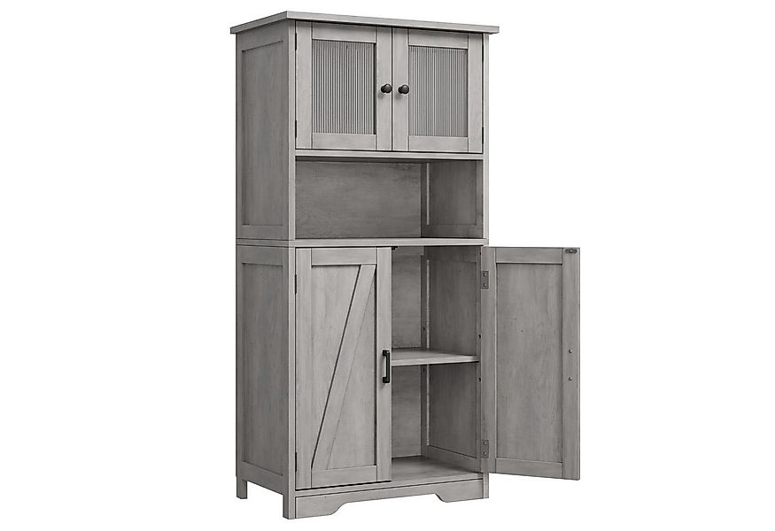 GarveeMore Hochschrank 128cm Badezimmerschrank mit 4 Türen - mit verstellba günstig online kaufen