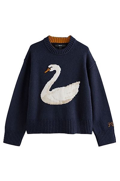 Next Strickpullover Langärmeliger Rundhalspullover mit Wollanteil (1-tlg) günstig online kaufen