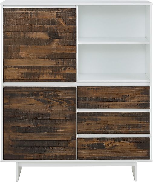 Home affaire Highboard »Morgan Midischrank«, Kommode aus massivem Kiefernho günstig online kaufen