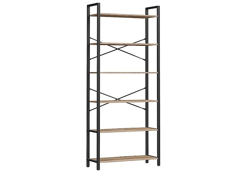 VASAGLE Bücherregal, Standregal, 120/153/186 cm, mit 4/5/6 Ebenen günstig online kaufen