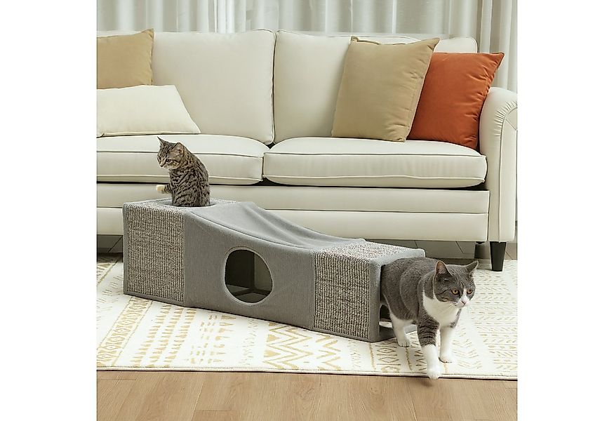 PawHut Tiertunnel mit Spielball, Faltbarer Spieltunnel aus Sisal, Kombinier günstig online kaufen