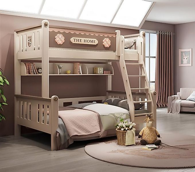 JVmoebel Bett Doppelstockbett Etagenbett Hochglanz Hochbett Kinderbett Etag günstig online kaufen