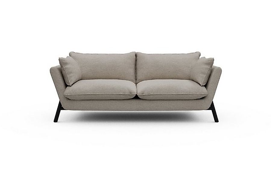 moebelfaktor Sofa Emil PREMIUM 2-Sitzer Beinfarbe Eiche Schwarz, schräg ges günstig online kaufen