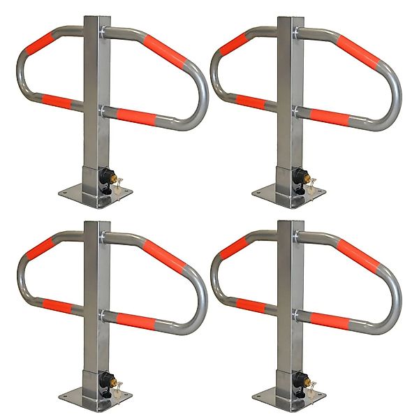 TRUTZHOLM 4x Parkplatzsperre 47x73 cm Metall Abschließbar Und Klappbar Grau günstig online kaufen