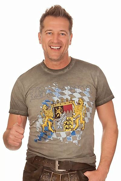 KRÜGER BUAM Trachtenshirt Trachtenshirt Herren - BAYERN - oliv günstig online kaufen