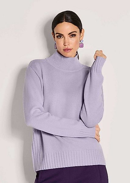 MADELEINE Strickpullover Stilvoller Kaschmirpullover mit Stehkragen Glattst günstig online kaufen