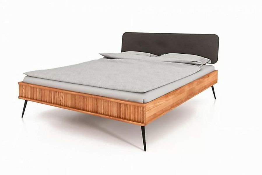 Natur24 Einzelbett Bett Tula 2 Kernbuche massiv 140x200cm mit Polsterkopfte günstig online kaufen