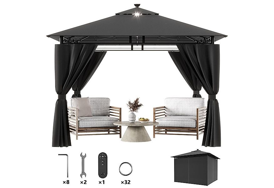 Furnicopia Pavillon Gazebo Partyzelt 3*3CM wasserdichter Gartenpavillon für günstig online kaufen