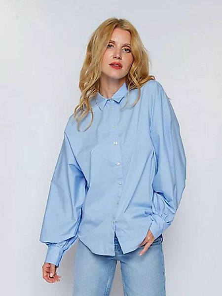 Emily Van Den Bergh Hemdbluse Oversized Light Blue günstig online kaufen