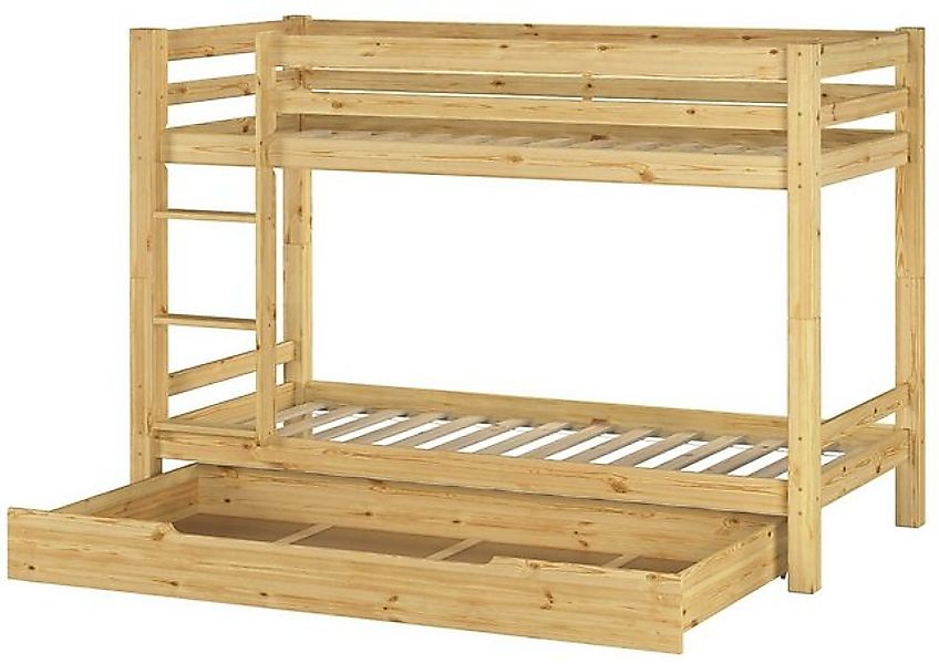 ERST-HOLZ Etagenbett Etagenbett 90 x 200 Kiefer massiv mit Rollrost Bettkas günstig online kaufen