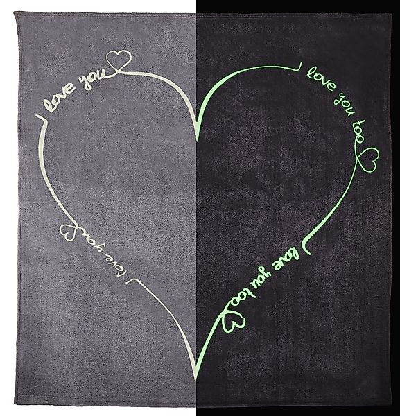 Wohndecke Love you (Glow in the günstig online kaufen