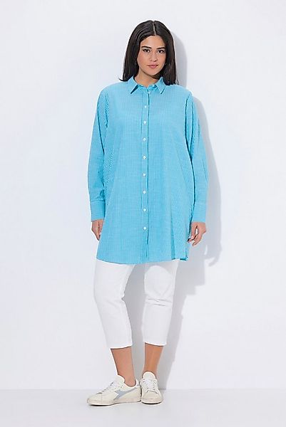 Ulla Popken Longbluse Longbluse Streifen A-Linie Hemdkragen Langarm günstig online kaufen
