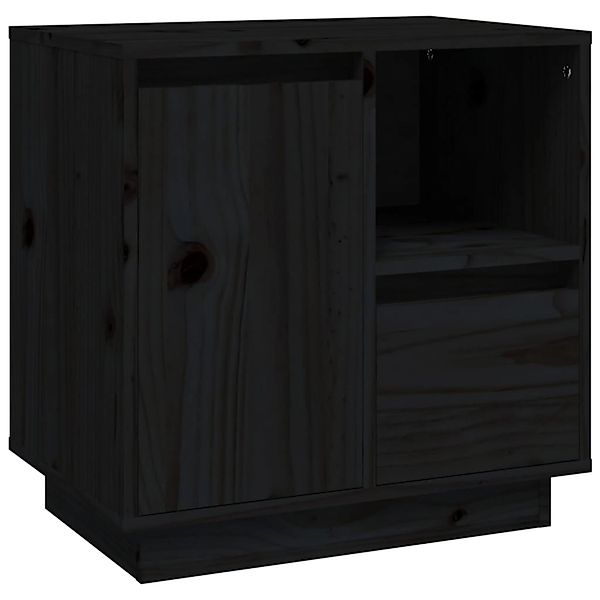 Vidaxl Nachttisch Schwarz 50x34x50 Cm Massivholz Kiefer günstig online kaufen