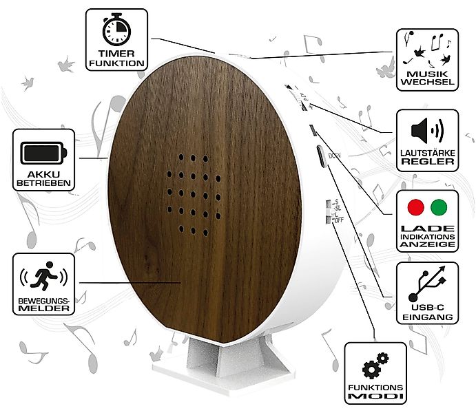 Northpoint LED Dekolicht Naturgeräuschebox Vogelzwitscher Bewegungsmelder L günstig online kaufen