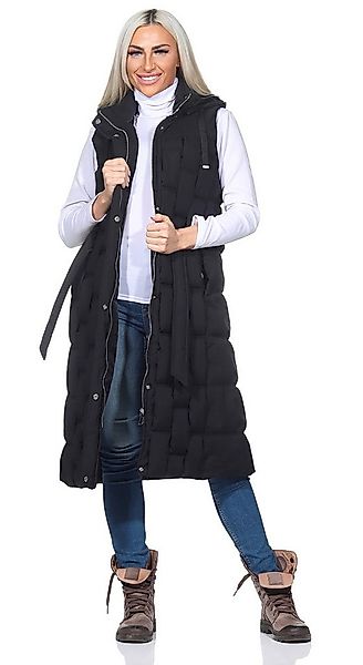 Aurela Damenmode Longweste Damen Steppweste mit Schlaufen-Steppung abnehmba günstig online kaufen
