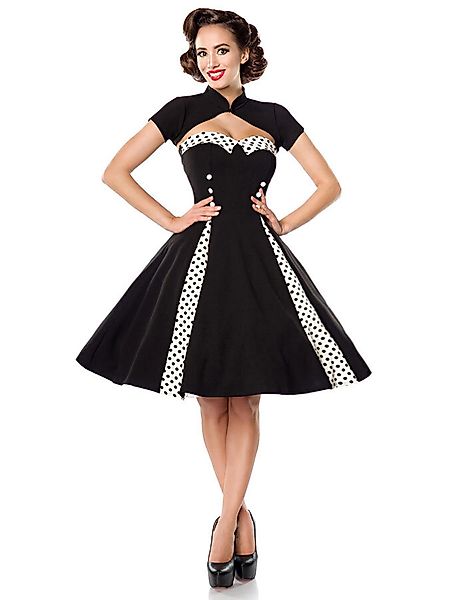 Vintagekleid mit Godets Schwarz günstig online kaufen