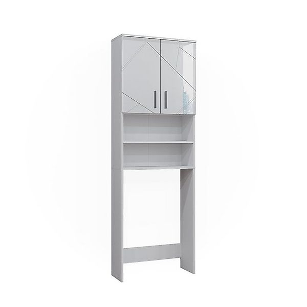 Vicco Waschmaschinenschrank Irma Weiß Hochglanz/Weiß 64 x 191 cm Badezimmer günstig online kaufen