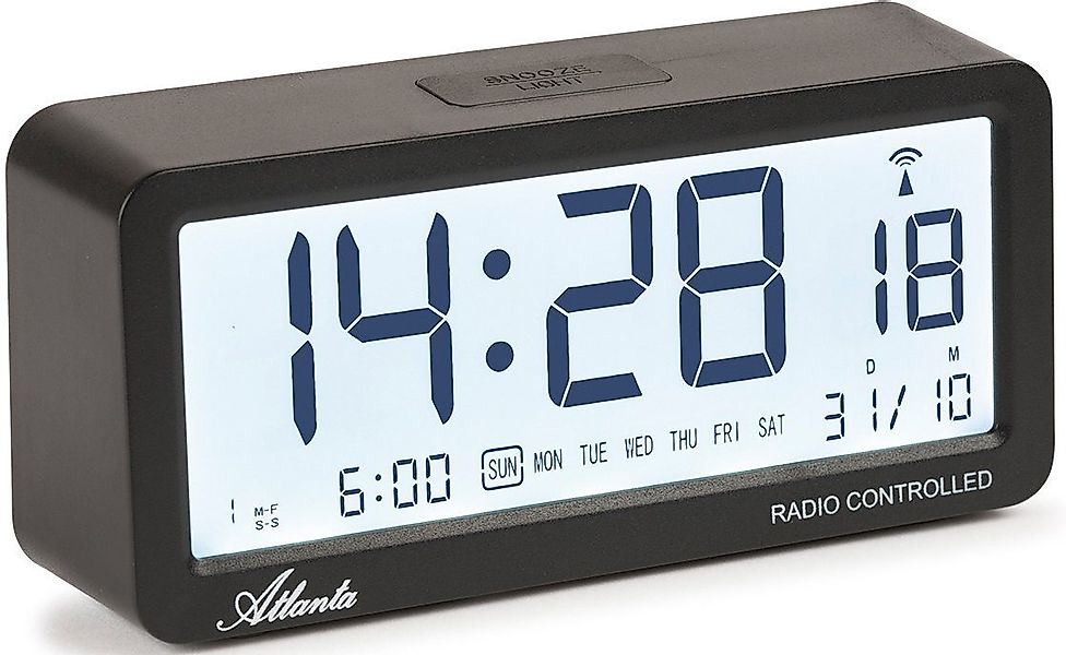 Atlanta Funkwecker »Barcelona« Quarzwecker, Schlafzimmer, Datum, Beleuchtun günstig online kaufen