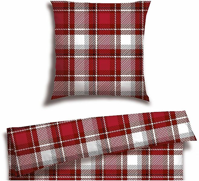 Schiesser Bettwäsche "Metor aus weichem Baumwollflanell mit Winterkaros" 2 günstig online kaufen