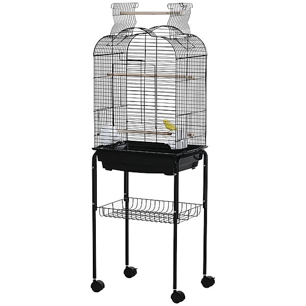 PawHut Vogelkäfig Voliere für Vögel auf Rollen mit aufklappbarem Dach 3 Sit günstig online kaufen