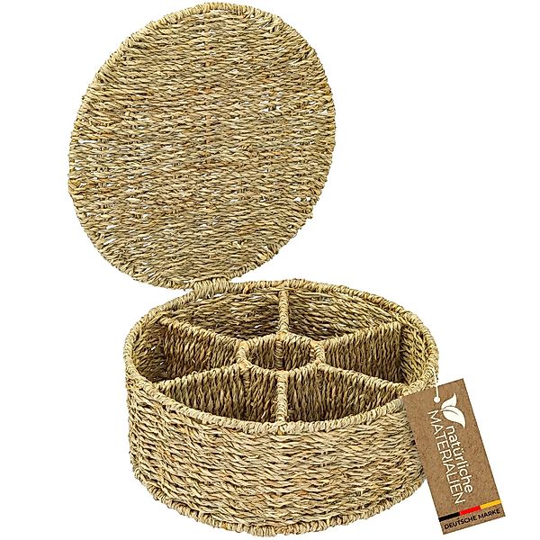 HMF Teebox Teebeutel Geflochten Seegras Tee Aufbewahrungsbox 7 Großen Fäche günstig online kaufen