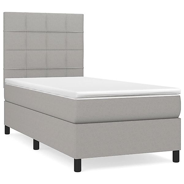 vidaXL Boxspringbett mit Matratze Hellgrau 90x190 cm Stoff1377603 günstig online kaufen