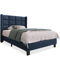 Flieks Polsterbett (1-tlg), Einzelbett Holzbett Leinen günstig online kaufen