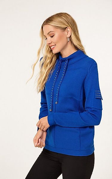 Passioni Strickpullover Sweatshirt mit Taschendetail und Strass günstig online kaufen