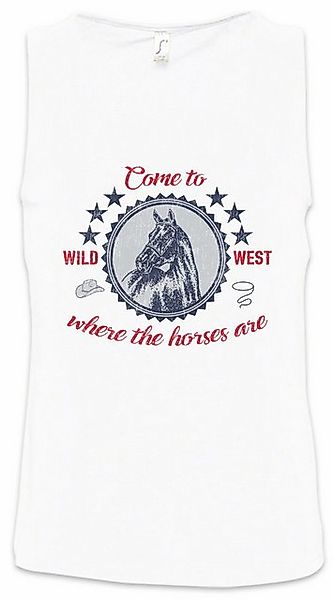 Urban Backwoods Tanktop Come To The Wild West Ärmelloses T-Shirt Horse Pfer günstig online kaufen