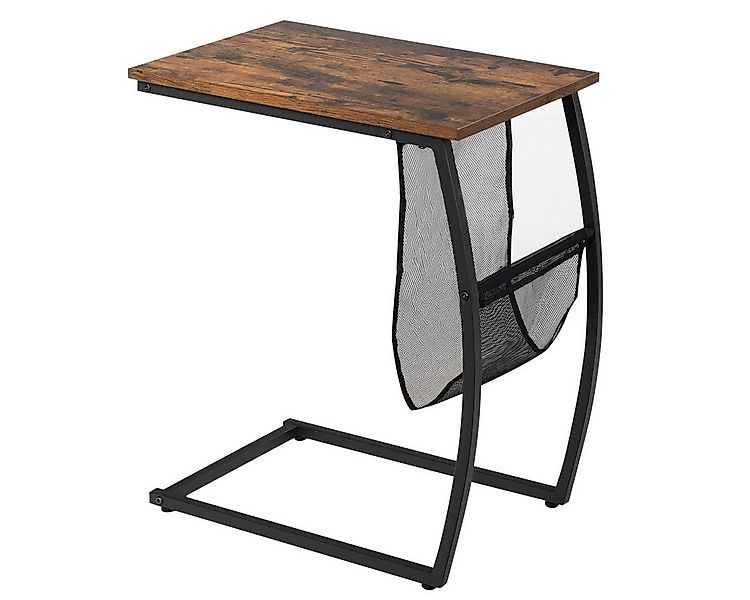 COSTWAY Beistelltisch Laptoptisch Bett, Metall, Seitentasche, 52x35x63cm günstig online kaufen